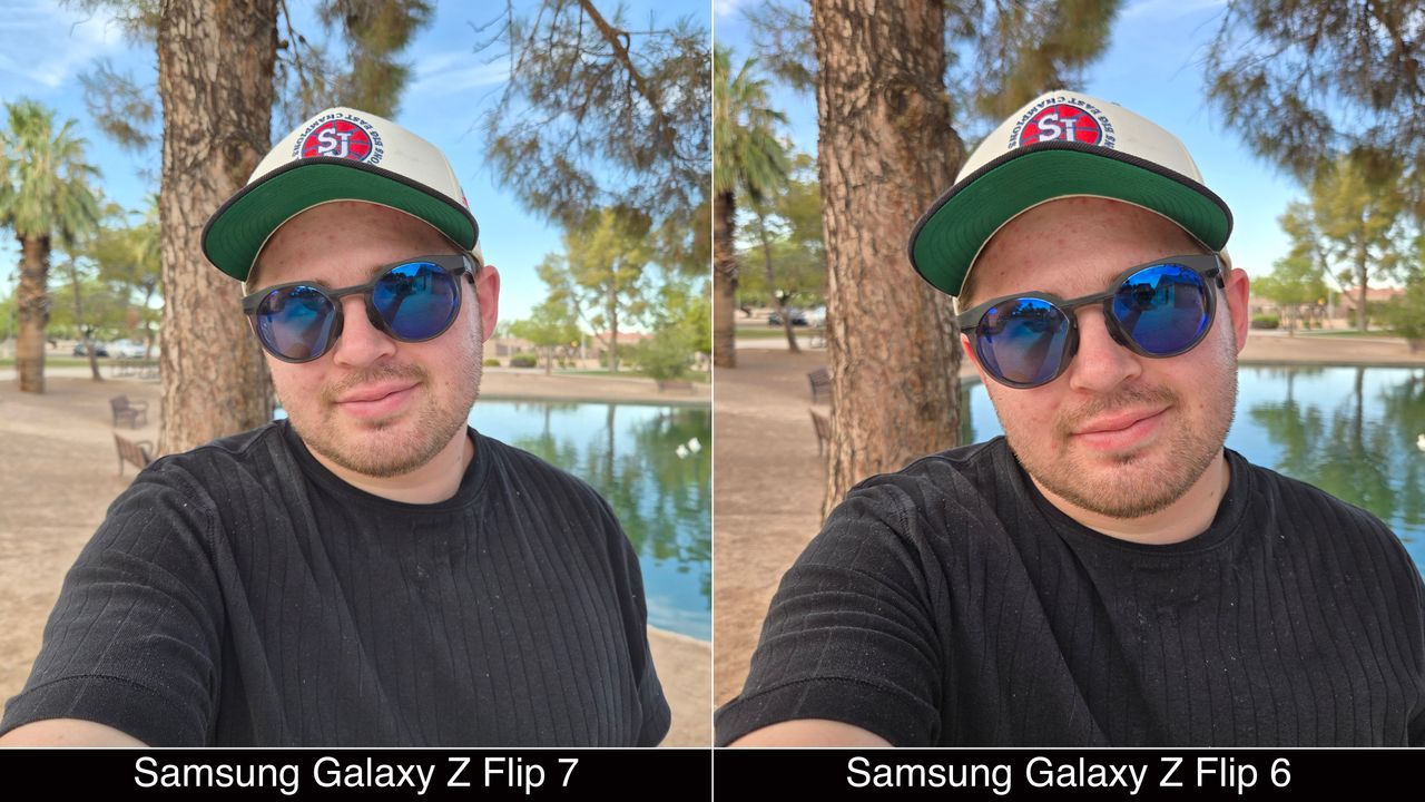 Camera comparisons shot on Samsung Galaxy Z Flip 7 and Flip 6.