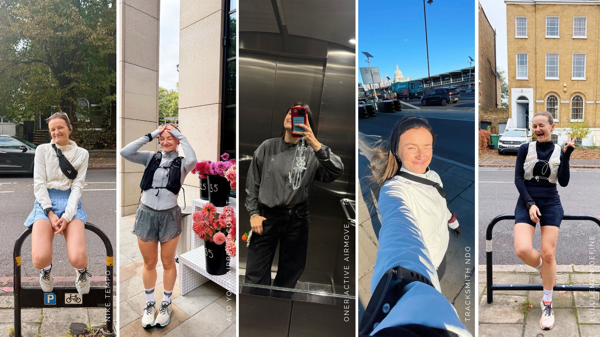 Best running jackets for women: Health Editor Ally Head and Fashion Writer Sofia Piza testing running jackets from Nike, Alo Yoga, Oner Active, Tracksmith and lululemon