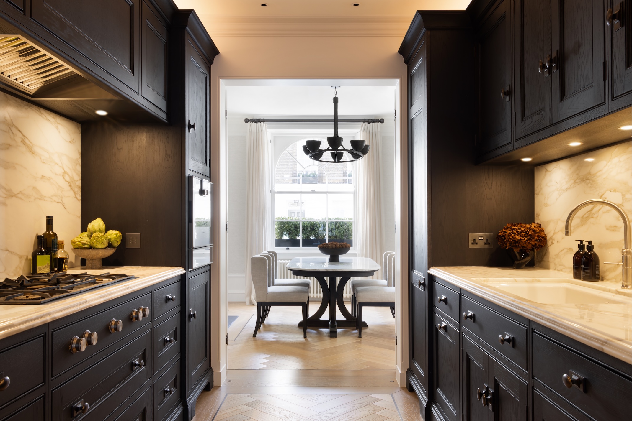 A London townhouse galley kitchen