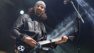 Bruce Kulick, also guitarist of Kiss band, performs during a concert at Caf&eacute; Iguana on November 23, 2024 in Monterrey, Mexico