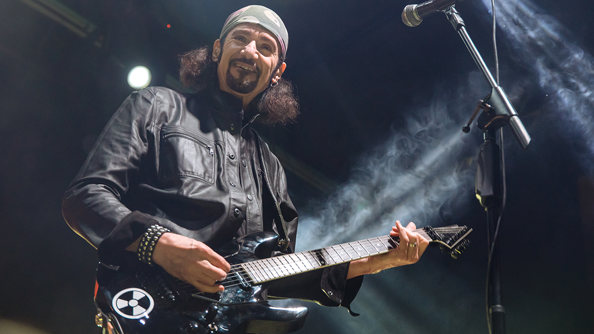 Bruce Kulick, also guitarist of Kiss band, performs during a concert at Caf&eacute; Iguana on November 23, 2024 in Monterrey, Mexico