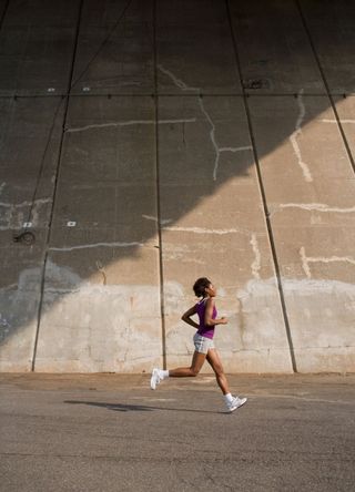 A woman running