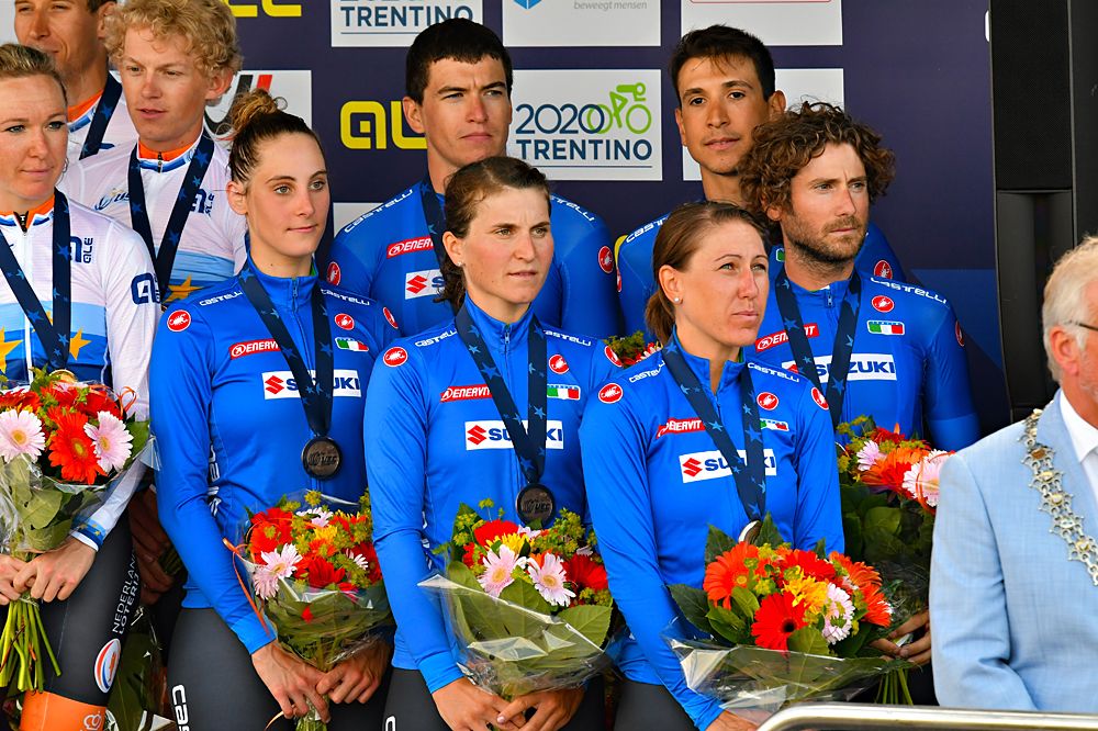 The Italian team was third at the inaugural Mixed Relay TTT at the European Championships