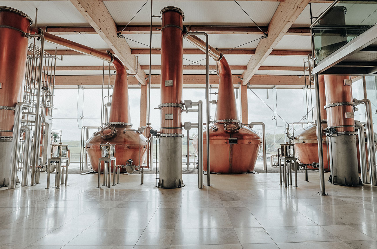 Whiskey stills at Boann Distillery