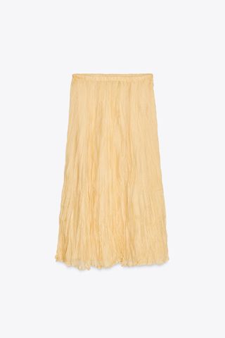 Zw Collection Crinkle Effect Midi Skirt