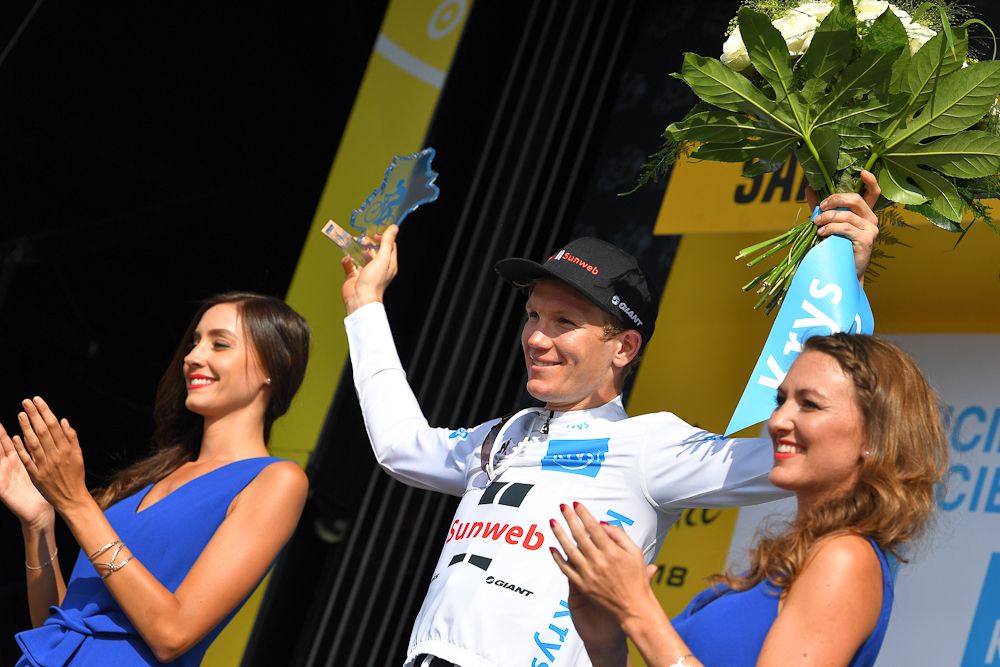 Soren Kragh Andersen (Team Sunweb) in the White Best Young Jersey