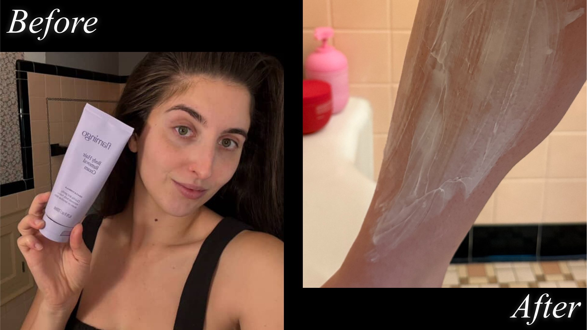 Marisa Petrarca tests Flamingo's hair removal cream.