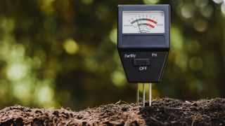 Soil ph meter in soil