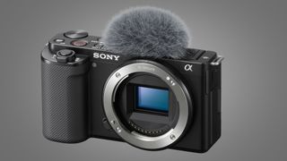 The Sony ZV-E10 vlogging camera without a lens attached