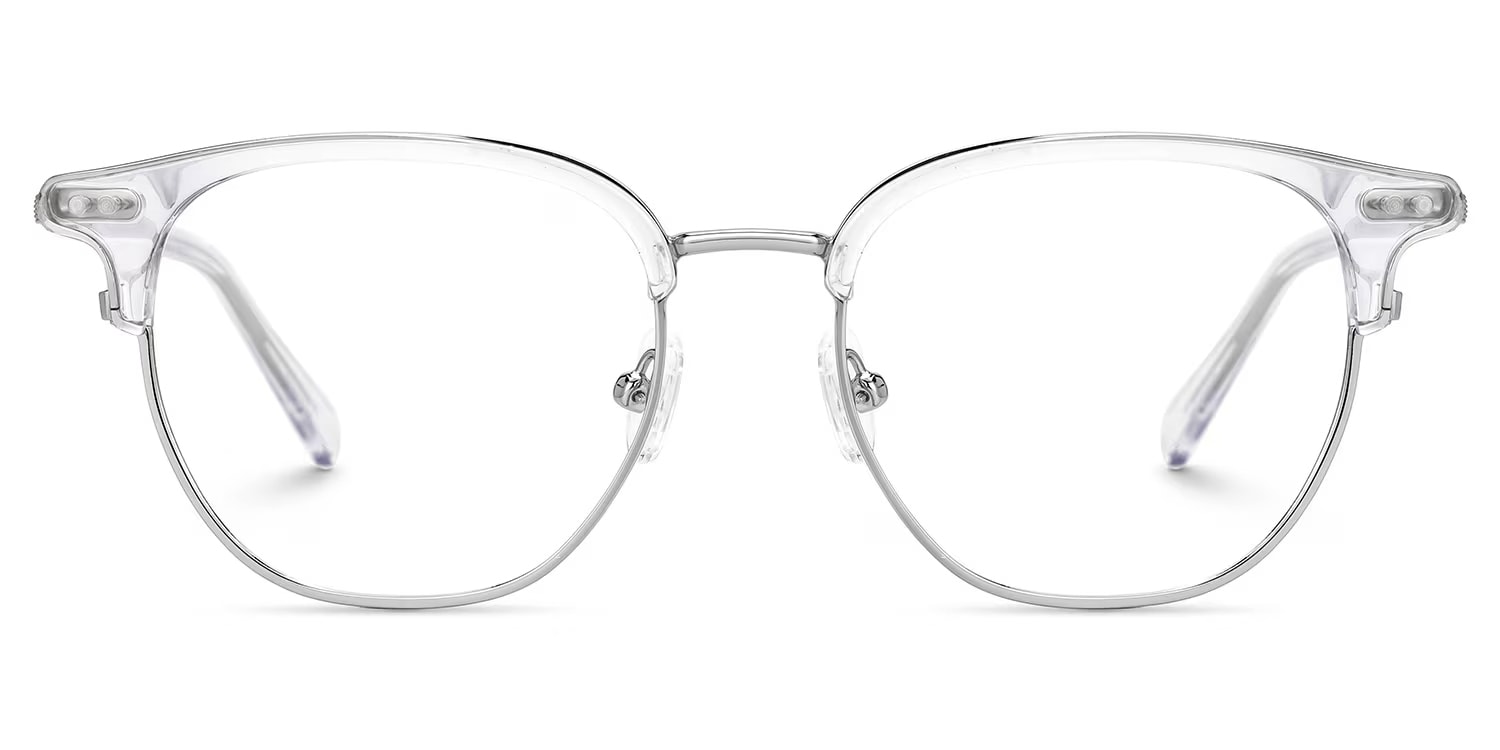 Crystal Mixed-Materials Geometric Eyeglasses- Geno
