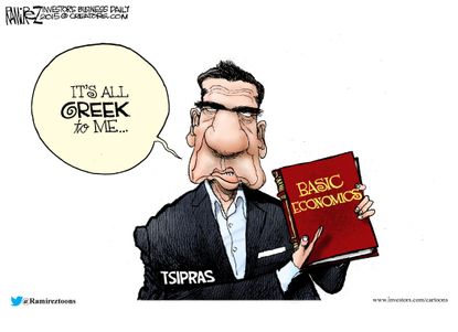 Editorial cartoon World Greek Tsipras