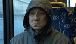 The Foreigner Jackie Chan taking the bus with a beat up face