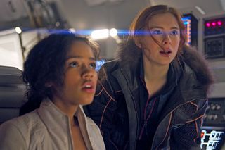 Judy Robinson (Taylor Russell) and Penny Robinson (Mina Sundwall) in Netflix's "Lost in Space."