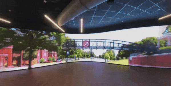The new Nanolumens video wall showing the Alabama campus. 