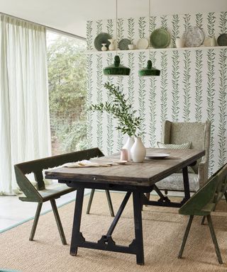 Dining room color schemes green