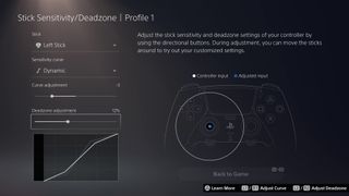 DualSense Edge stick sensitivity