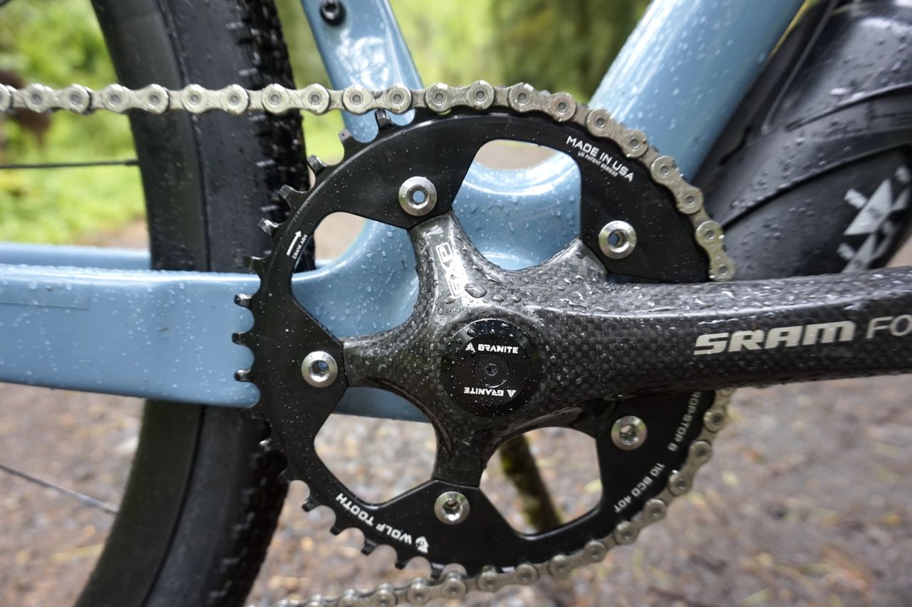 Wolf Tooth 40T ring with a hidden plug tool from Granite