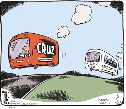 Political Cartoon U.S. Cruz Rubio