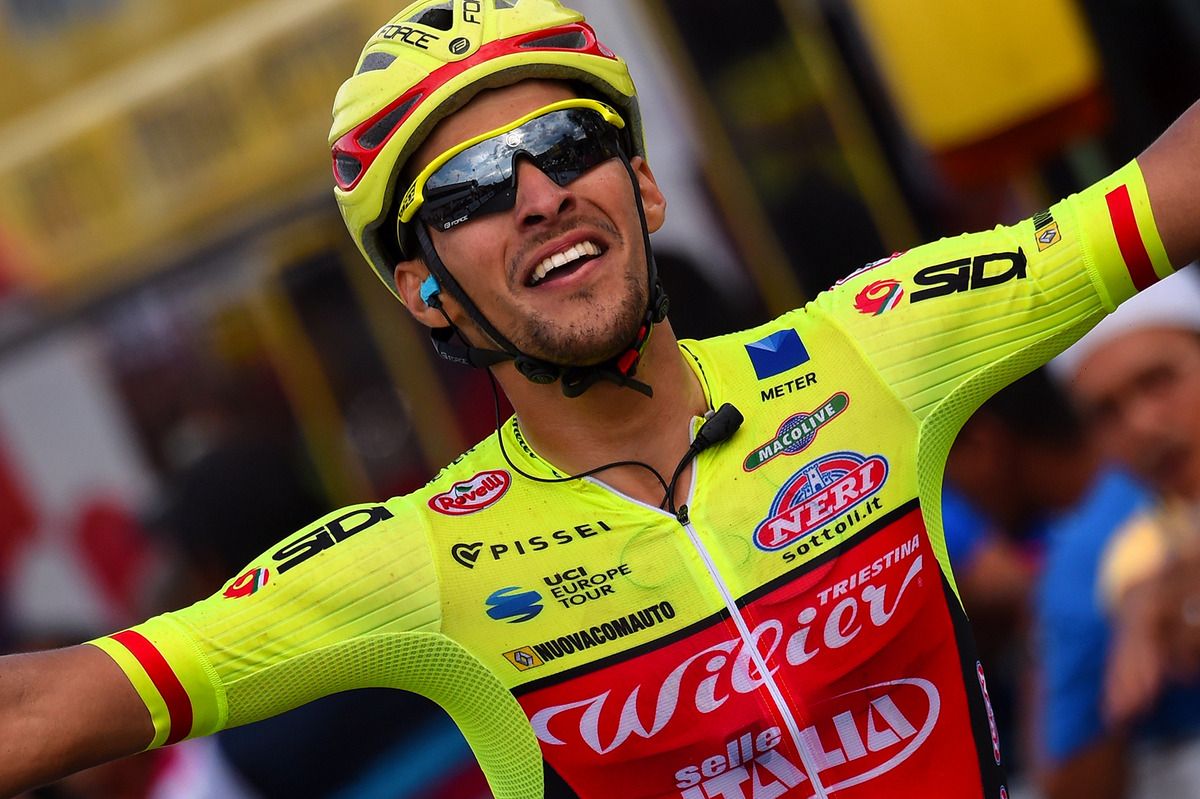 Luca Pacioni (Wilier Triestina-Selle Italia) celebrating his stage 6 win