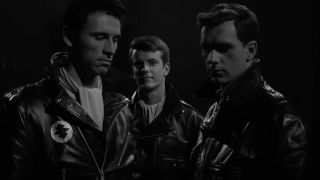 Three men in leather jackets in the the Twilight Zone episode Black Leather Jackets