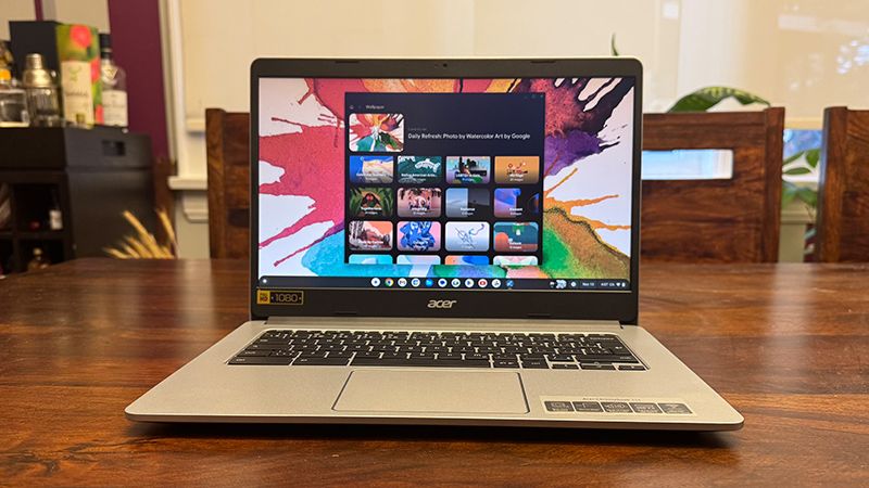 Acer Chromebook on table open