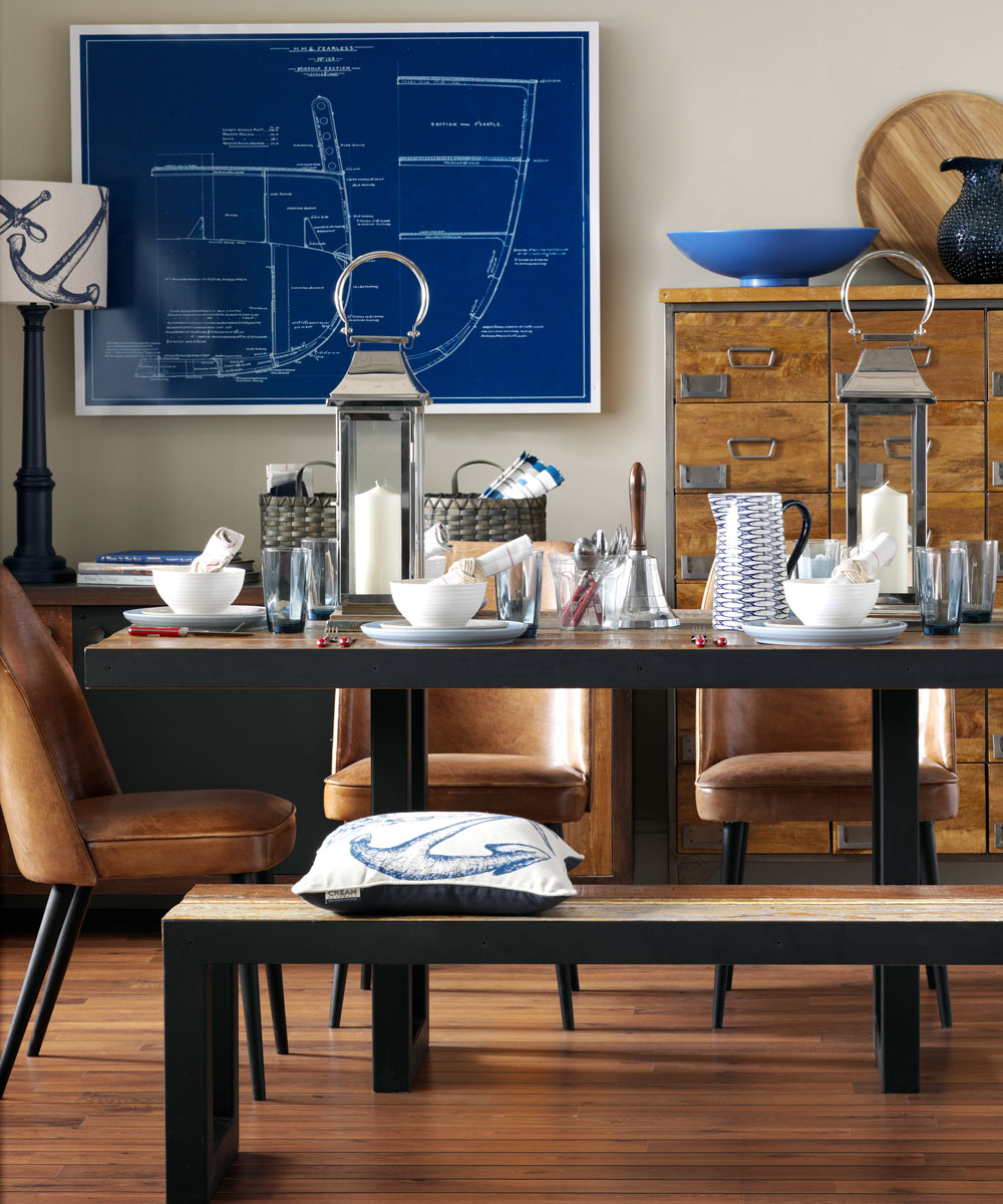 living room with wooden flooring and brown cabinet and dinning table and chair