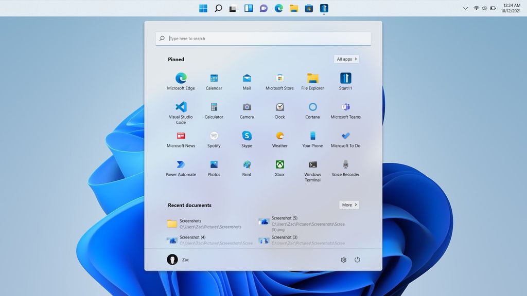 Start 11 Review Taskbar Top