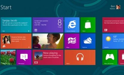 Windows 8 includes the option of appearing as a tile grid, which is based on the interface of Windows Phones.