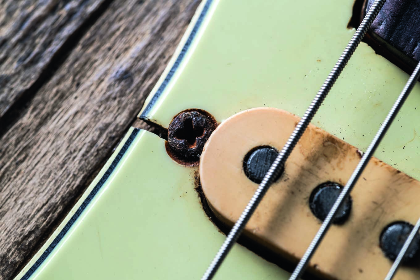 A close-up shot of one of the pickups fitted to Rory Gallagher's legendary 1961 Stratocaster