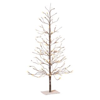 Lit Snowy Twiggy Tree