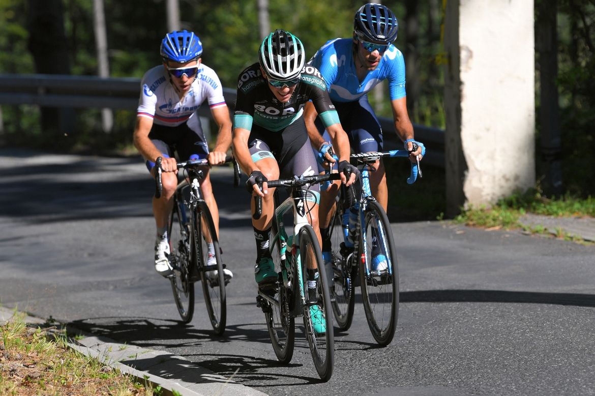 Patrick Konrad leads a late breakaway