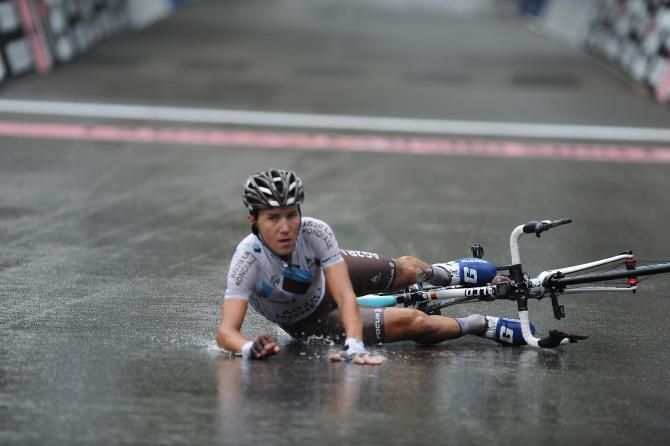 Domenico Pozzovivo crashed after the finish of Il Lombardia