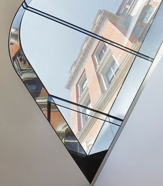 Shaped reflective and glass skylight of museum