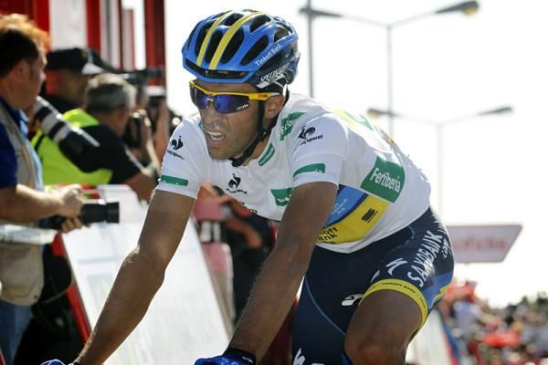 Alberto Contador (Saxo Bank) couldn't keep pace with Joaquim Rodriguez in the final push to the line and crossed the line in 2nd place.