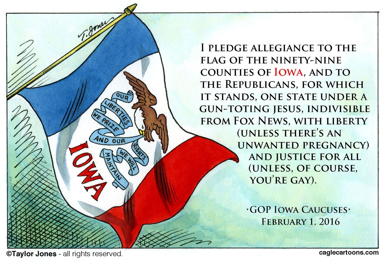 Editorial Cartoon U.S. Iowa Caucus