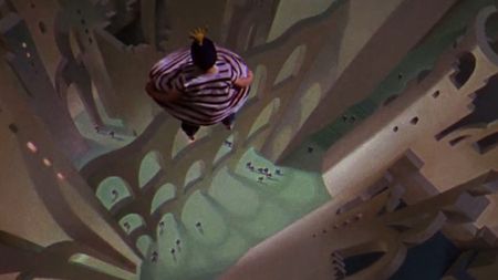 A boy using his shirt as a parachute in The 5,000 Fingers of Dr. T