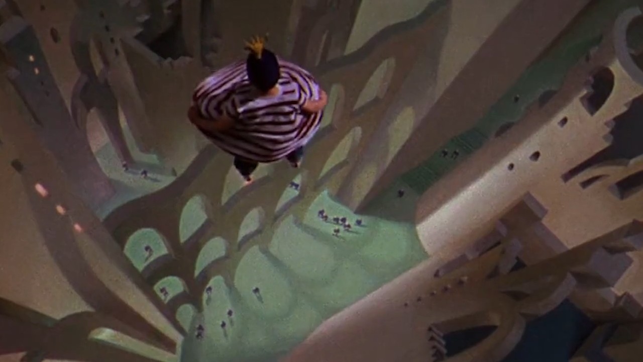 A boy using his shirt as a parachute in The 5,000 Fingers of Dr. T