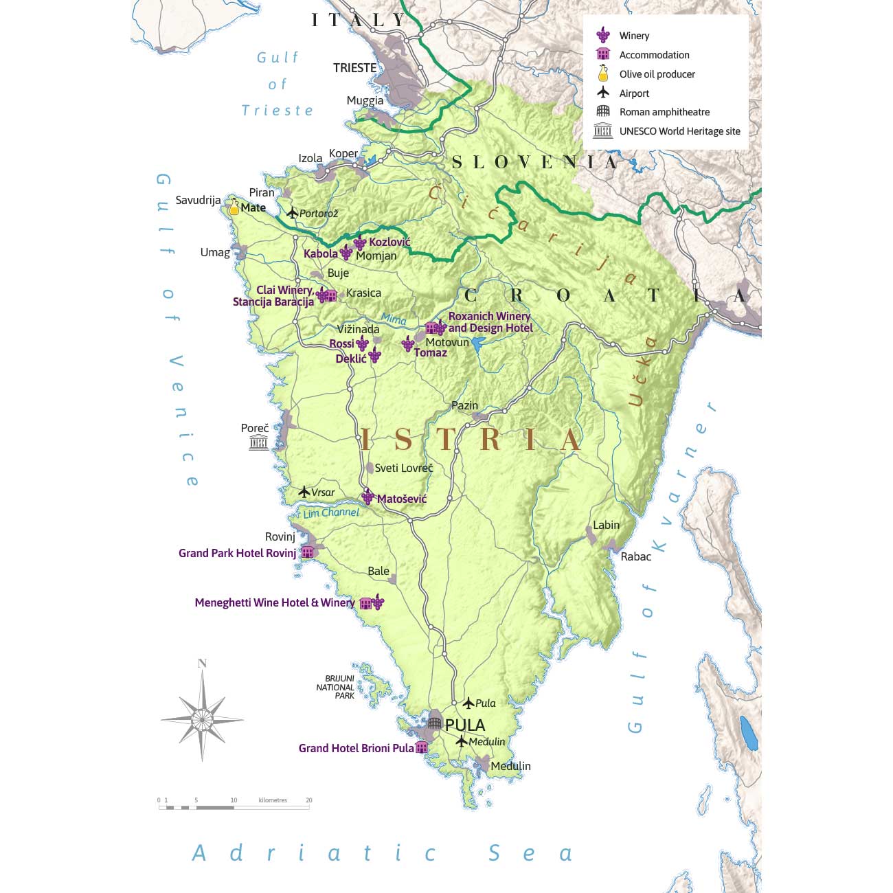Exploring Istria&amp;rsquo;s wine estates - Istria map of wineries