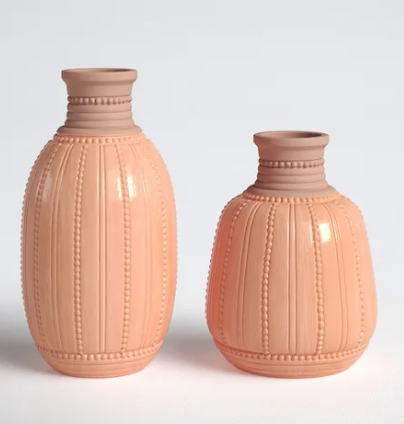 Peach fuzz vases.