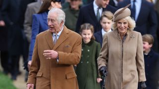 King Charles and Queen Camilla arrive for the Royal Family's traditional Christmas Day service at St Mary Magdalene Church in 2023