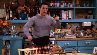 Joey (Matt LeBlanc) wears maternity pants on an episode of Friends.