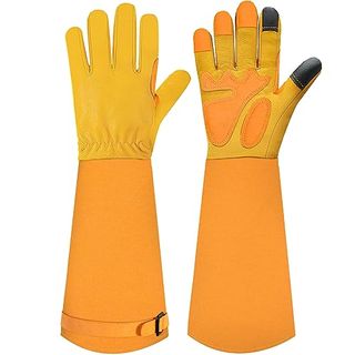 Slarmor Long-Gardening-Gloves for Women/men - Thorn Proof Rose Pruning Gloves Heavy Duty Gauntlet-L