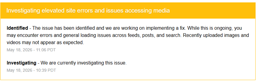 Reddit outage 5-18-26