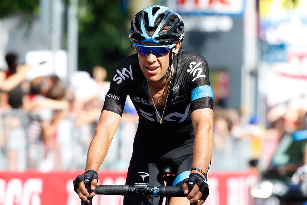 Richie Porte (Team Sky) loses time on stage 10 of the Giro d'Italia
