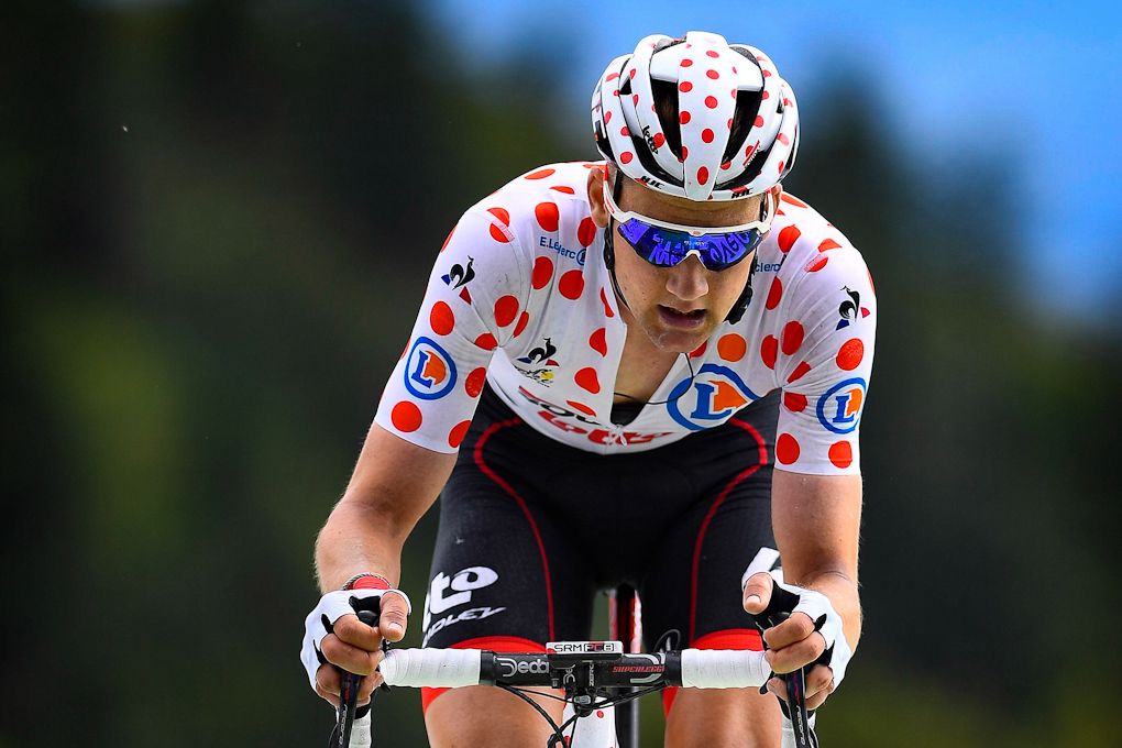 Tim Wellens in polka dots during stage 6 at the Tour de France