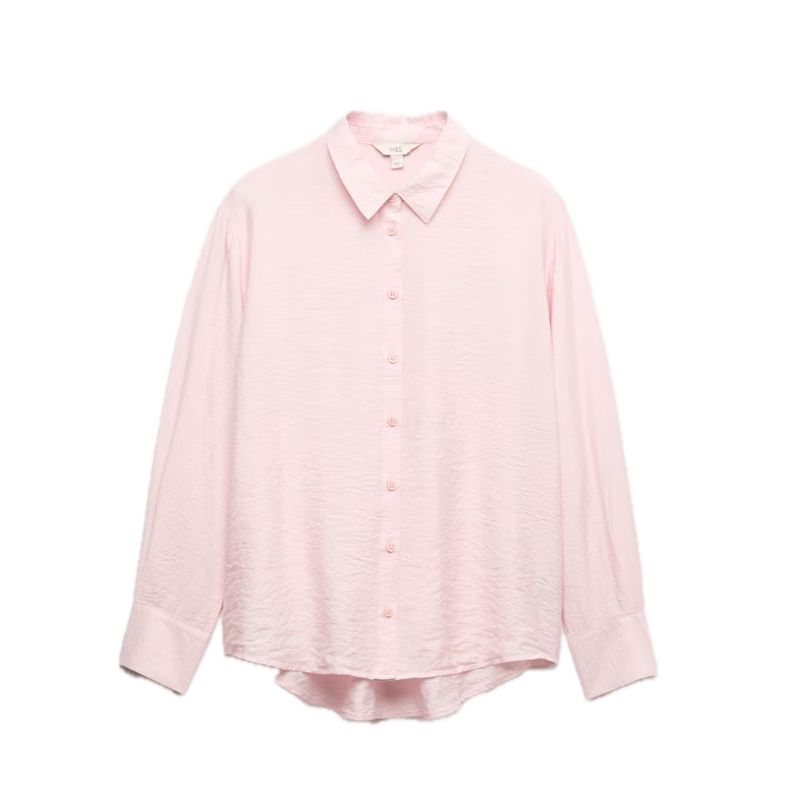 M&amp;amp;S, Textured Collared Button Through Shirt