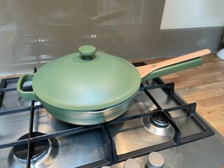 green always pan on a stovetop