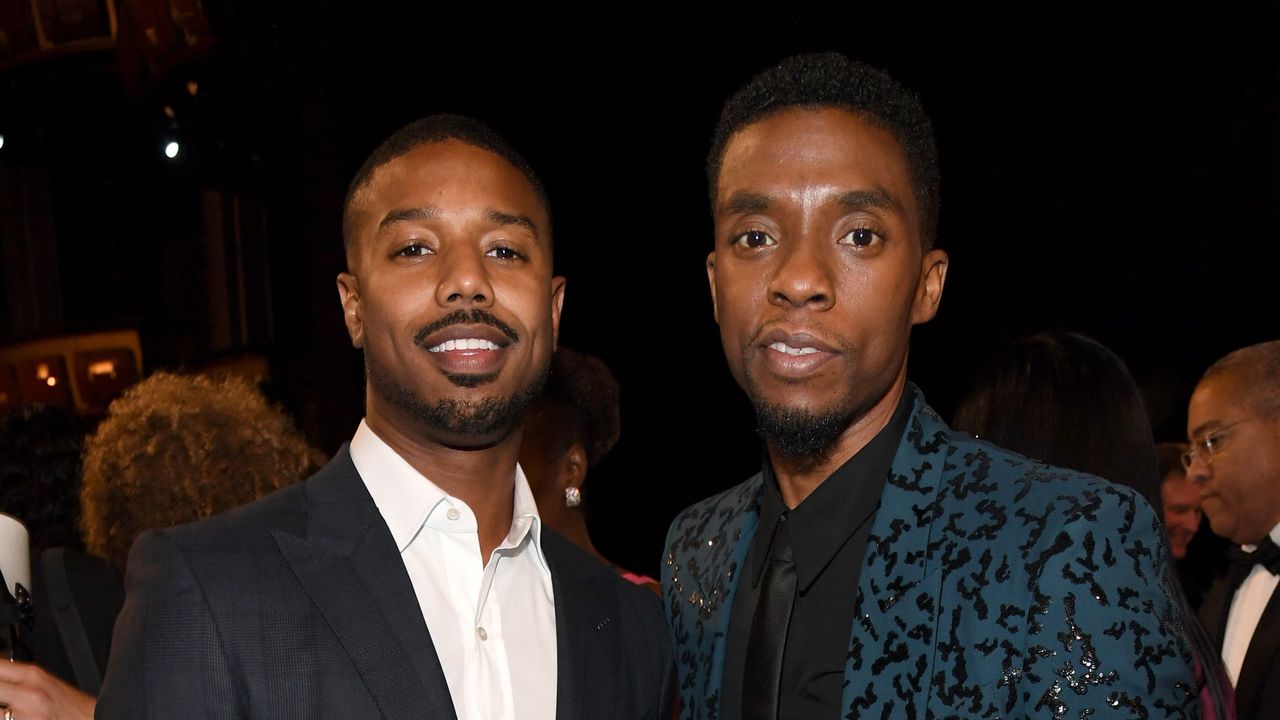 hollywood, california june 06 michael b jordan and chadwick boseman attend the 47th afi life achievement award honoring denzel washington at dolby theatre on june 06, 2019 in hollywood, california photo by kevin mazurgetty images for warnermedia 610461