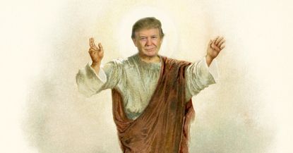 President Trump mashed up with Jesus.
