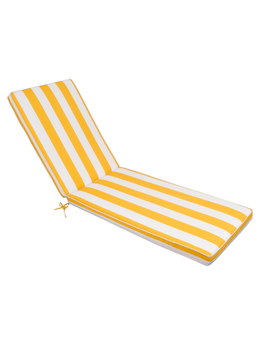 Only Choice Outdoor Lounge Chair Cushions Patio Chaise Lounge Replacement Cushions Funiture Seat Cushions Chair Pads (yellow White Striped-1 Pcs)